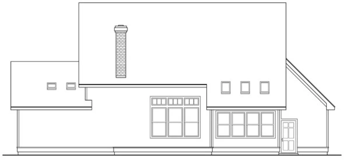 Rear Elevation for House Plan #346521