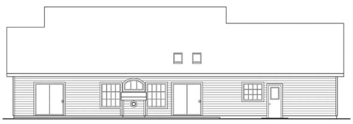 Rear Elevation for House Plan #349521