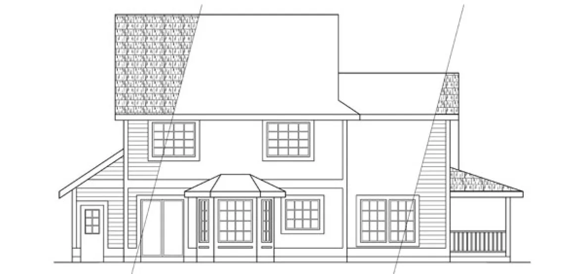Rear Elevation for House Plan #340621