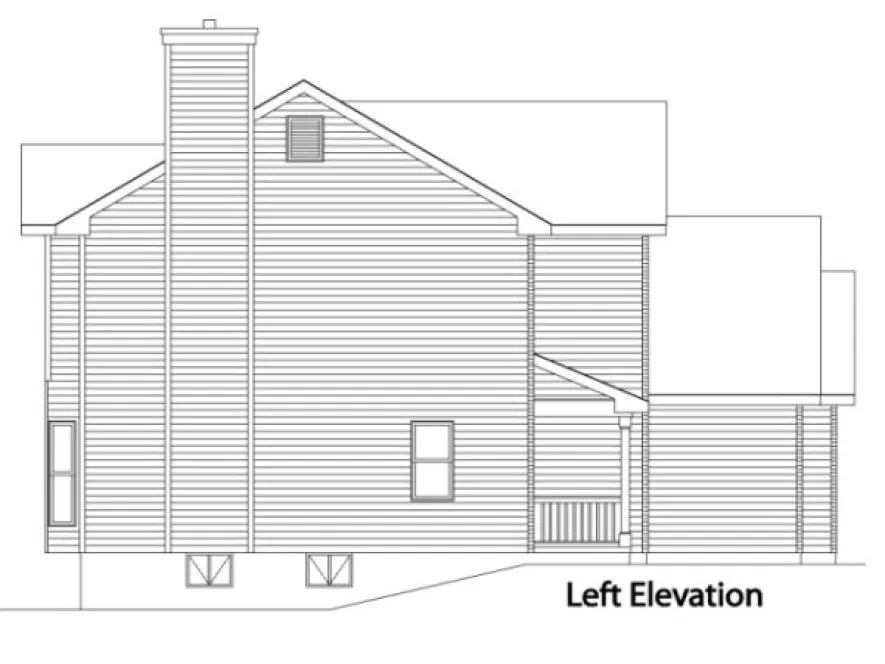 Left Elevation for House Plan #416022