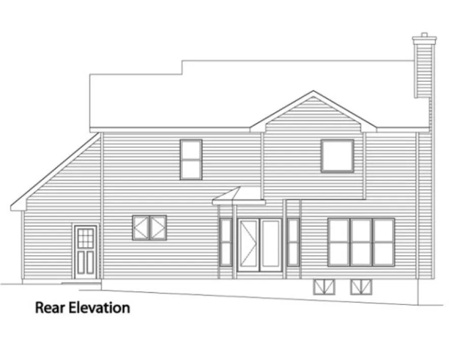 Rear Elevation for House Plan #416022