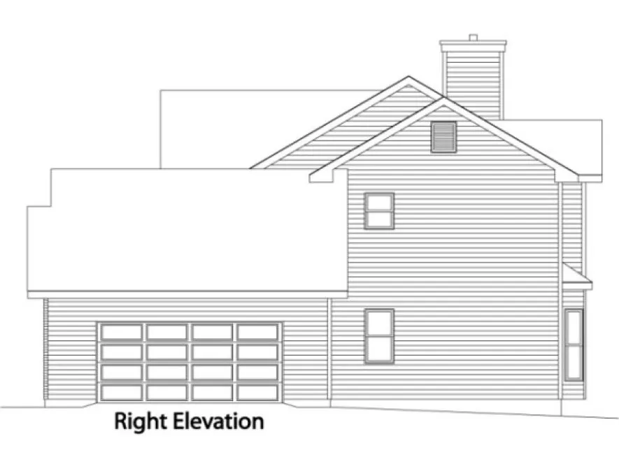 Right Elevation for House Plan #416022