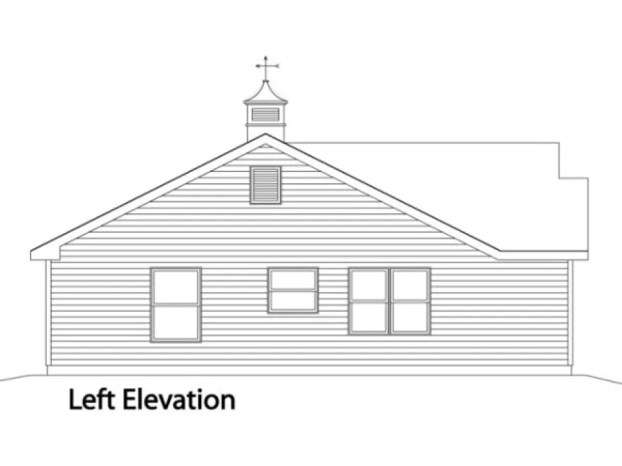 Left Elevation for House Plan #417022