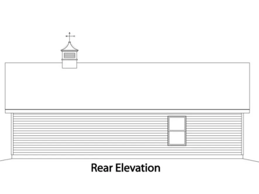 Rear Elevation for House Plan #417022