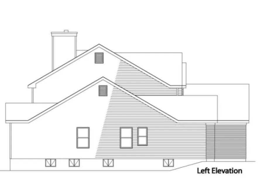 Left Elevation for House Plan #413122