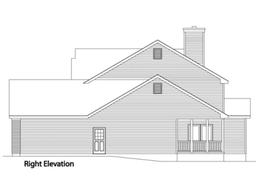 Right Elevation for House Plan #413122