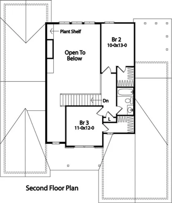 Second Floor Plan for House Plan #413122