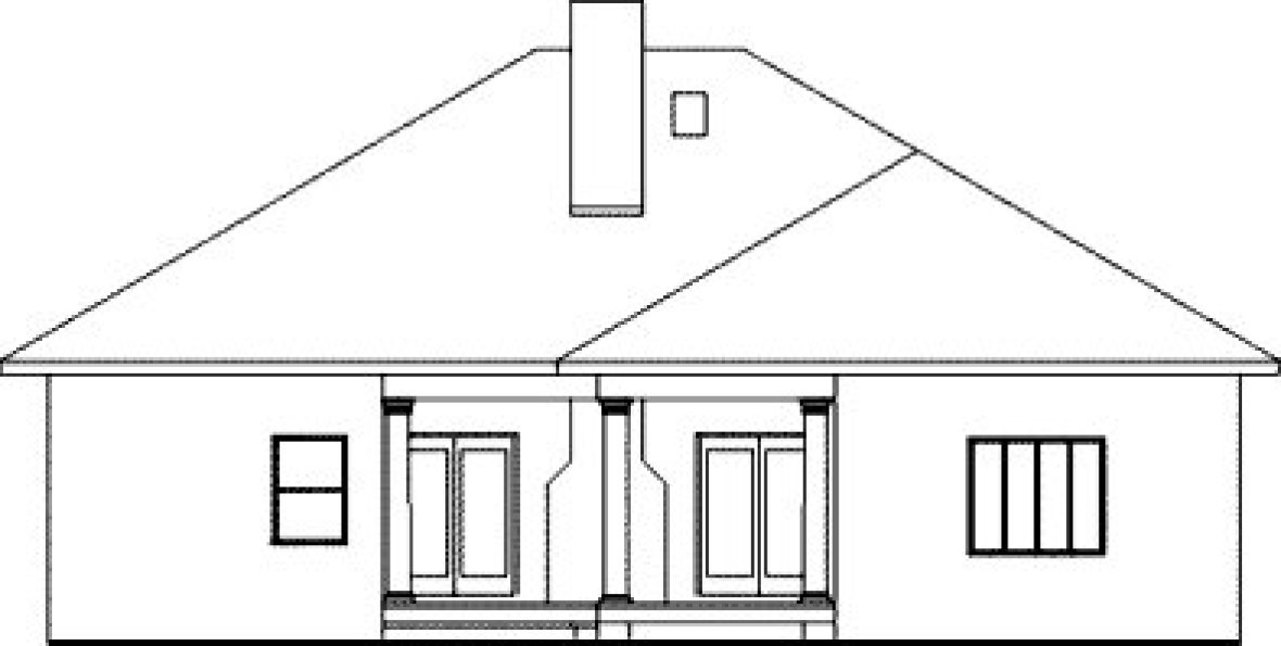 Rear Elevation for House Plan #432502