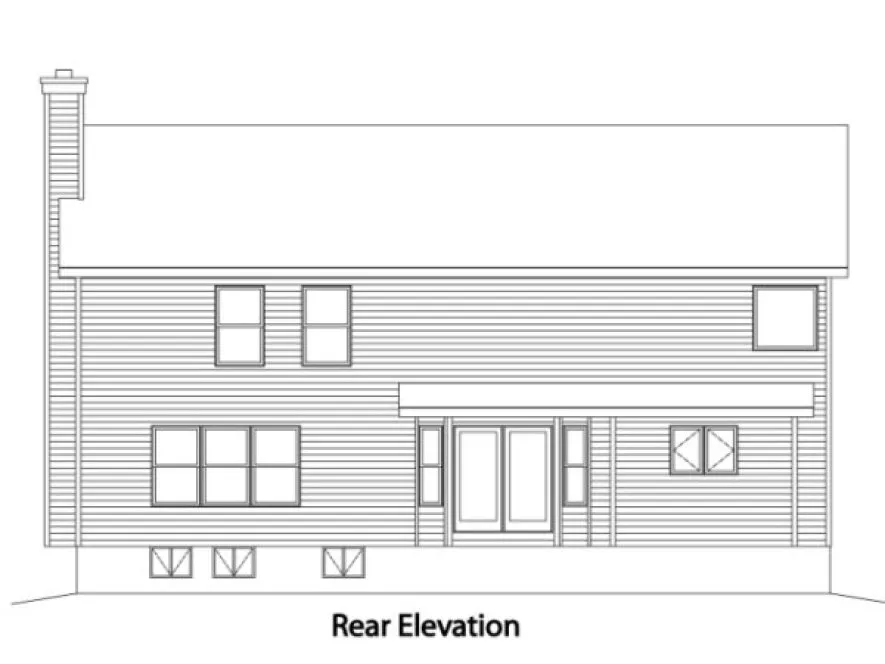 Rear Elevation for House Plan #414122