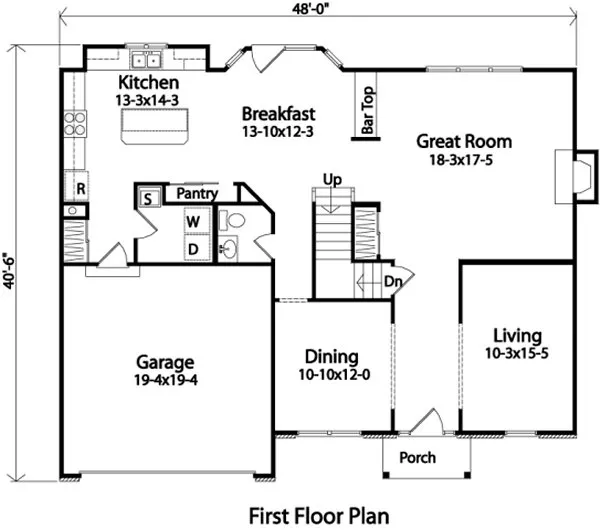 Main Floor Plan for House Plan #414122