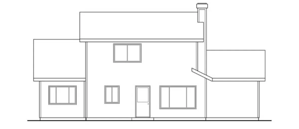 Rear Elevation for House Plan #349721