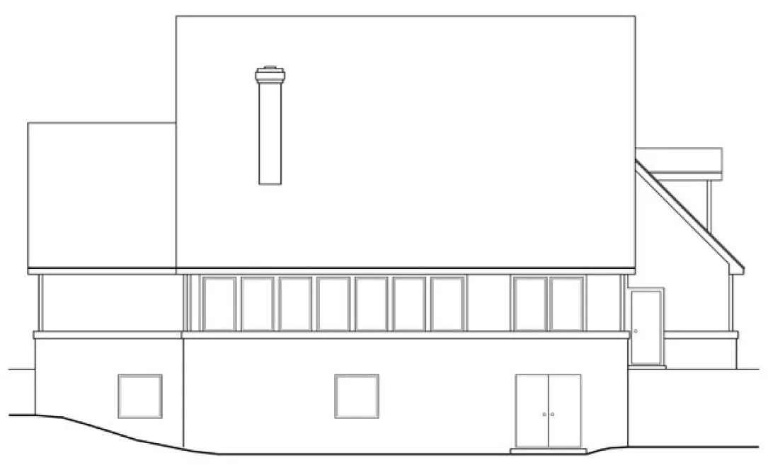 Rear Elevation for House Plan #342921