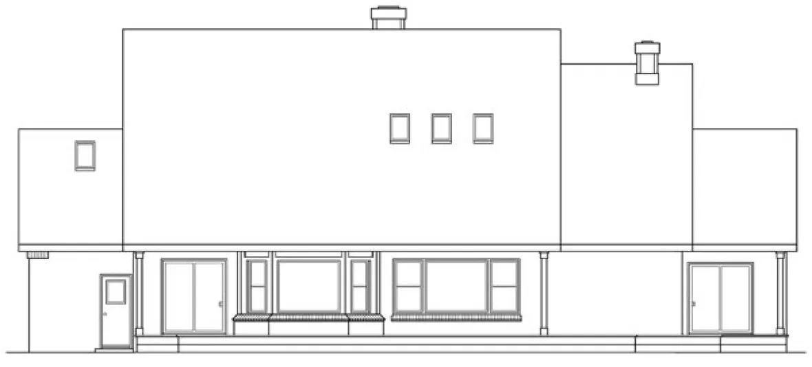 Rear Elevation for House Plan #340031