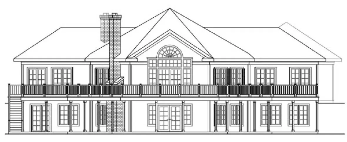 Rear Elevation for House Plan #342231