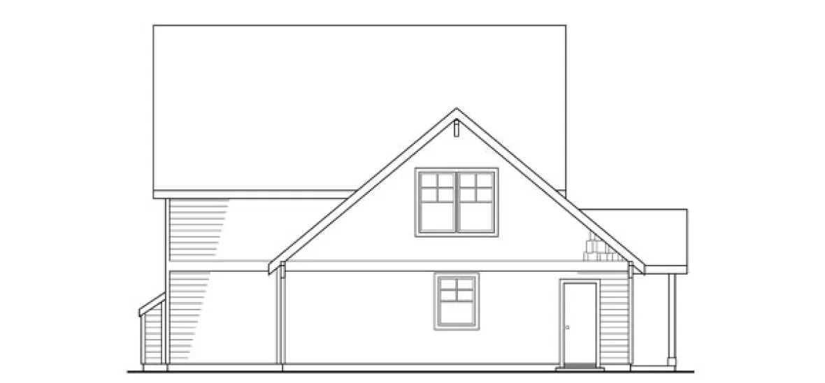 Rear Elevation for House Plan #343230