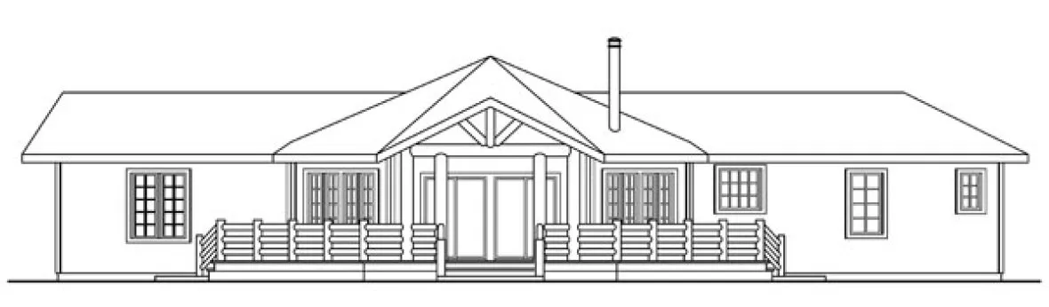 Rear Elevation for House Plan #349231