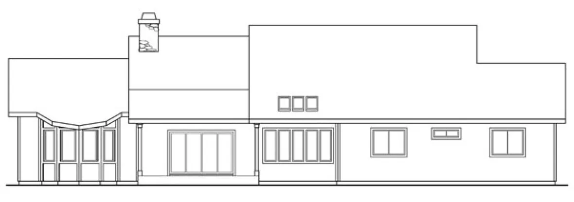 Rear Elevation for House Plan #348331