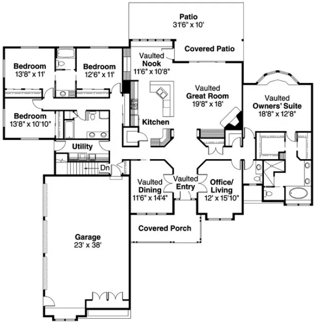 Main Floor Plan for House Plan #348331