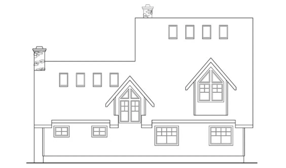 Rear Elevation for House Plan #347431