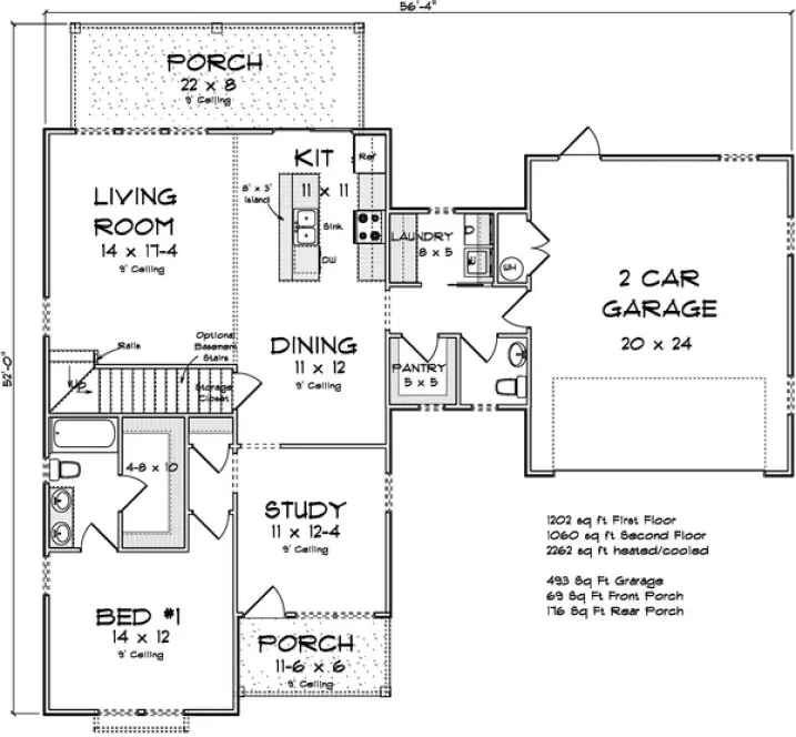 Main Floor Plan for House Plan #242622