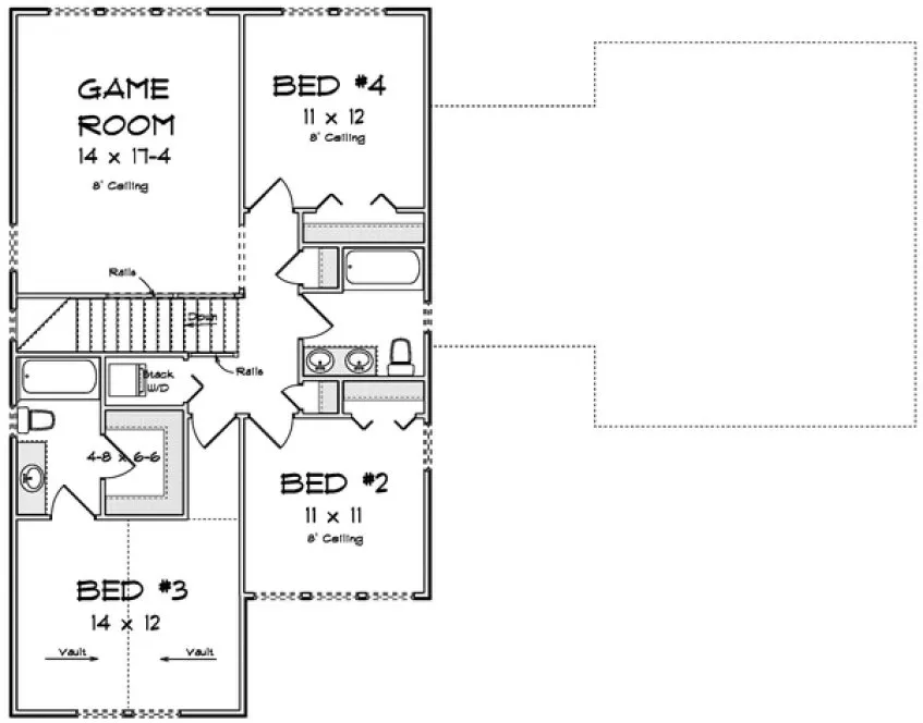 Second Floor Plan for House Plan #242622