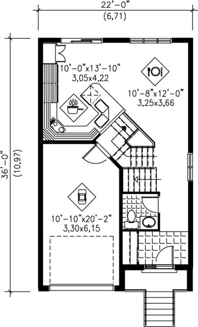 Main Floor Plan for House Plan #174920
