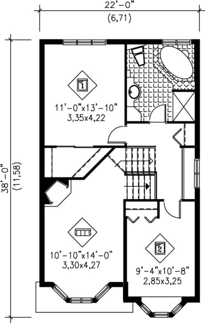 Second Floor Plan for House Plan #174920
