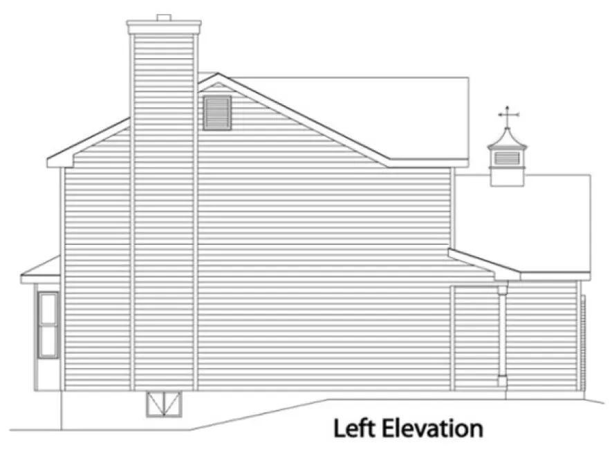 Left Elevation for House Plan #415122