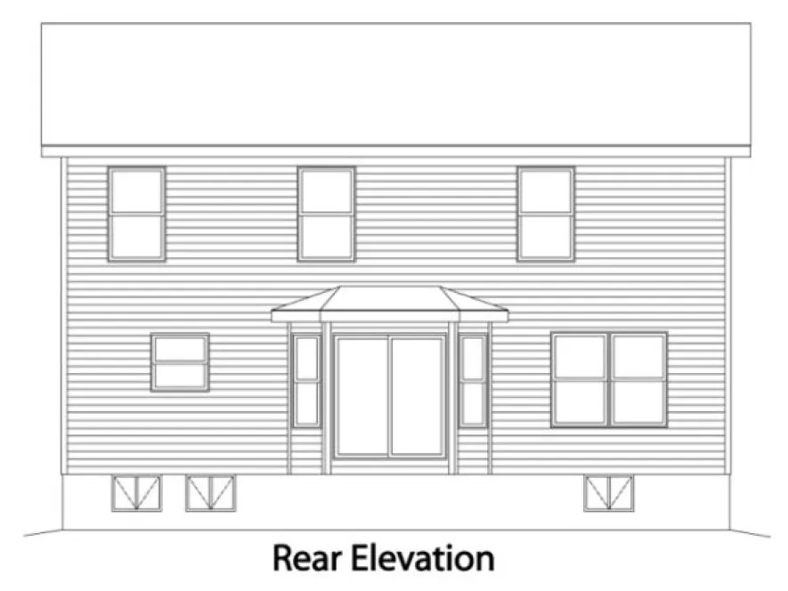 Rear Elevation for House Plan #415122