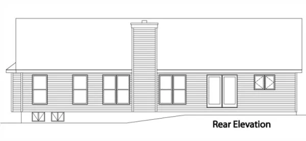 Rear Elevation for House Plan #415042