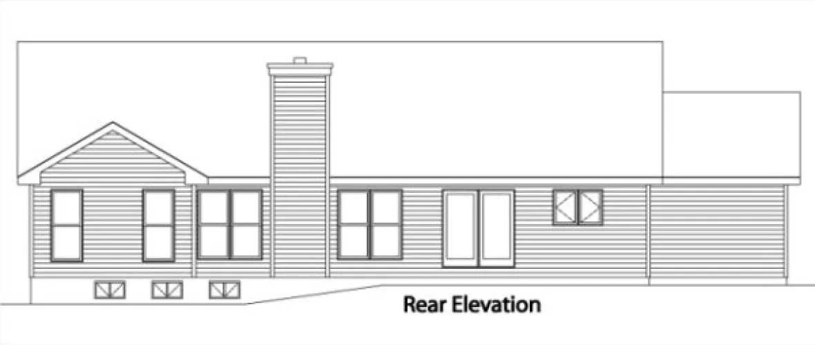 Rear Elevation for House Plan #418242