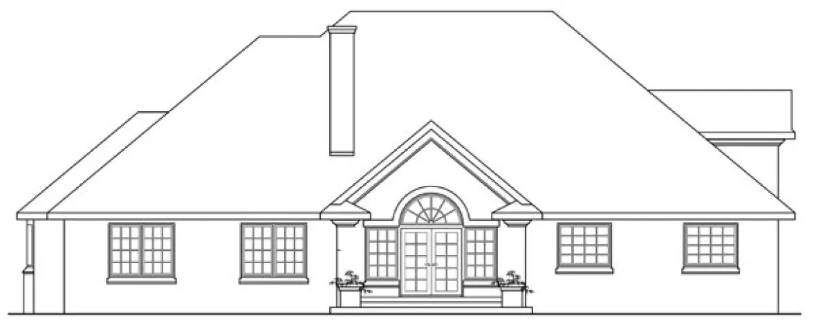 Rear Elevation for House Plan #340531