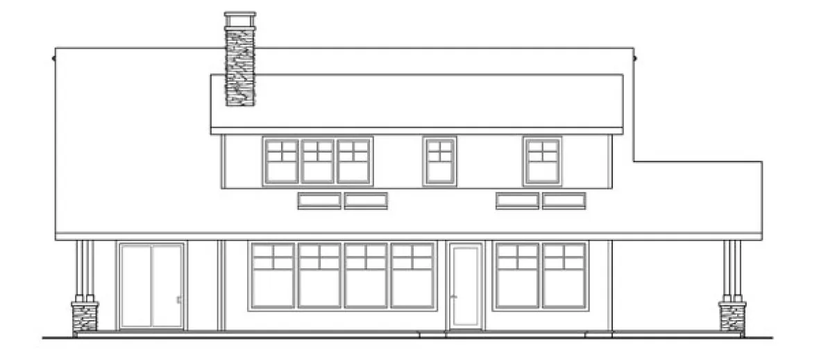 Rear Elevation for House Plan #341531