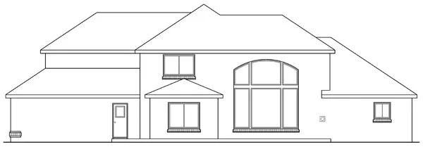 Rear Elevation for House Plan #342531