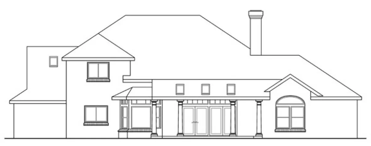 Rear Elevation for House Plan #345531