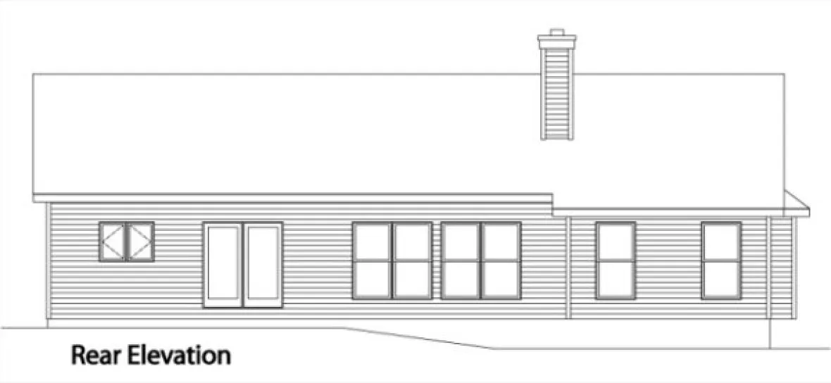 Rear Elevation for House Plan #419242