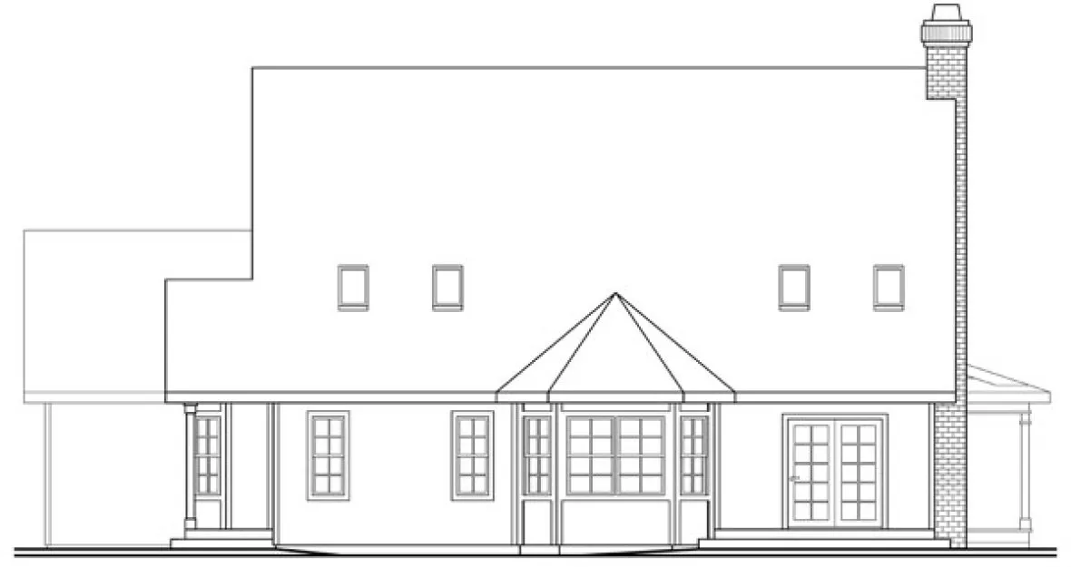 Rear Elevation for House Plan #340041