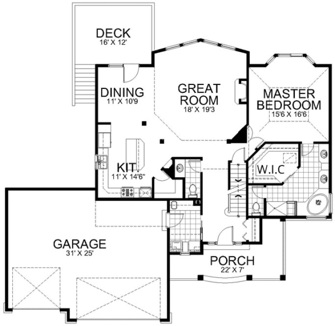 Main Floor Plan for House Plan #800363