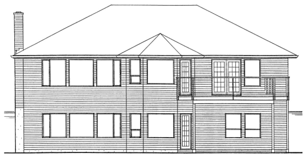 Rear Elevation for House Plan #202035