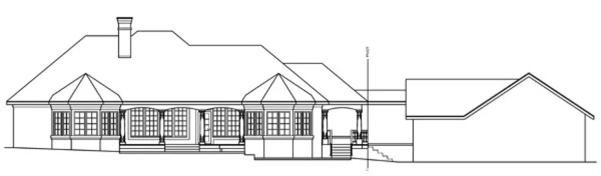 Rear Elevation for House Plan #344031