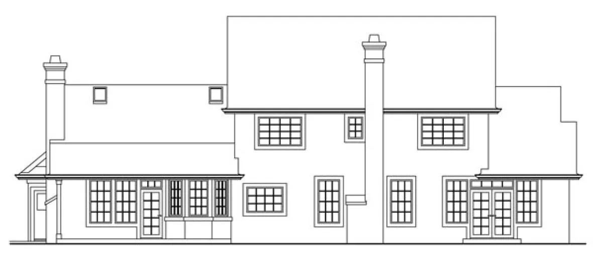 Rear Elevation for House Plan #344041