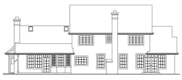 Rear Elevation for House Plan #344041