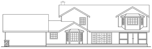 Rear Elevation for House Plan #348041