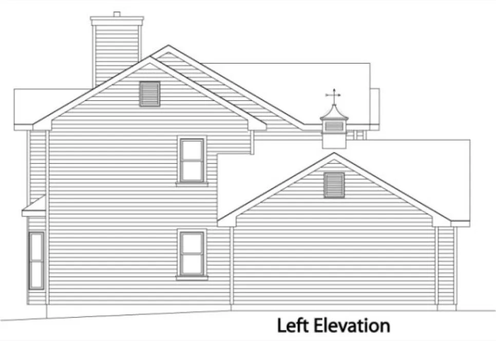 Left Elevation for House Plan #411342