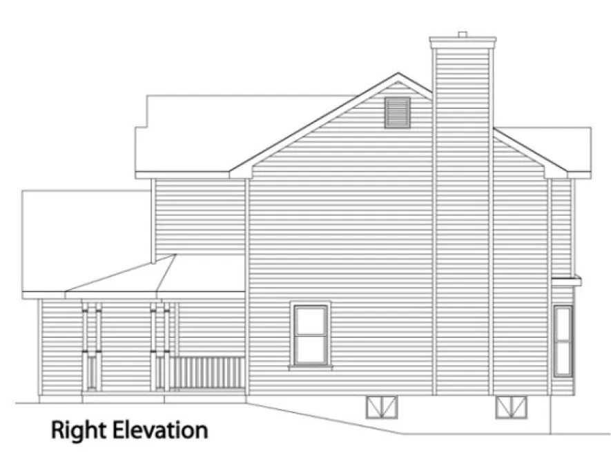 Right Elevation for House Plan #411342