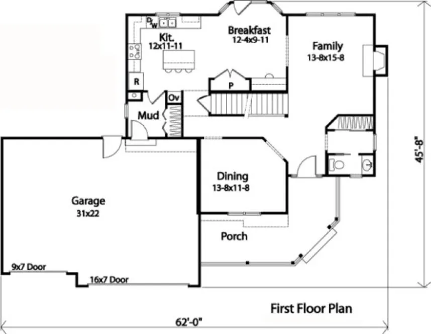 Main Floor Plan for House Plan #411342
