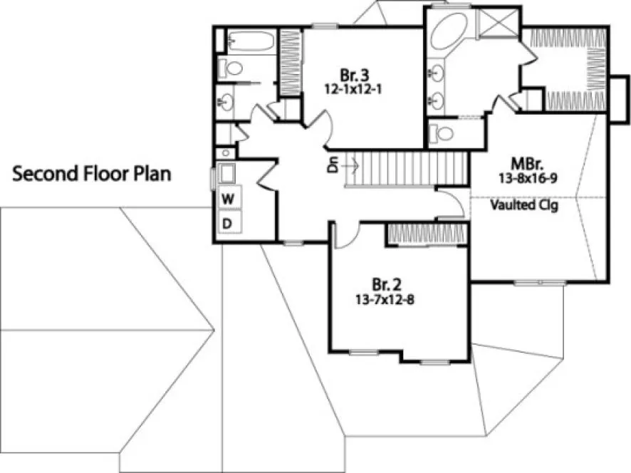 Second Floor Plan for House Plan #411342