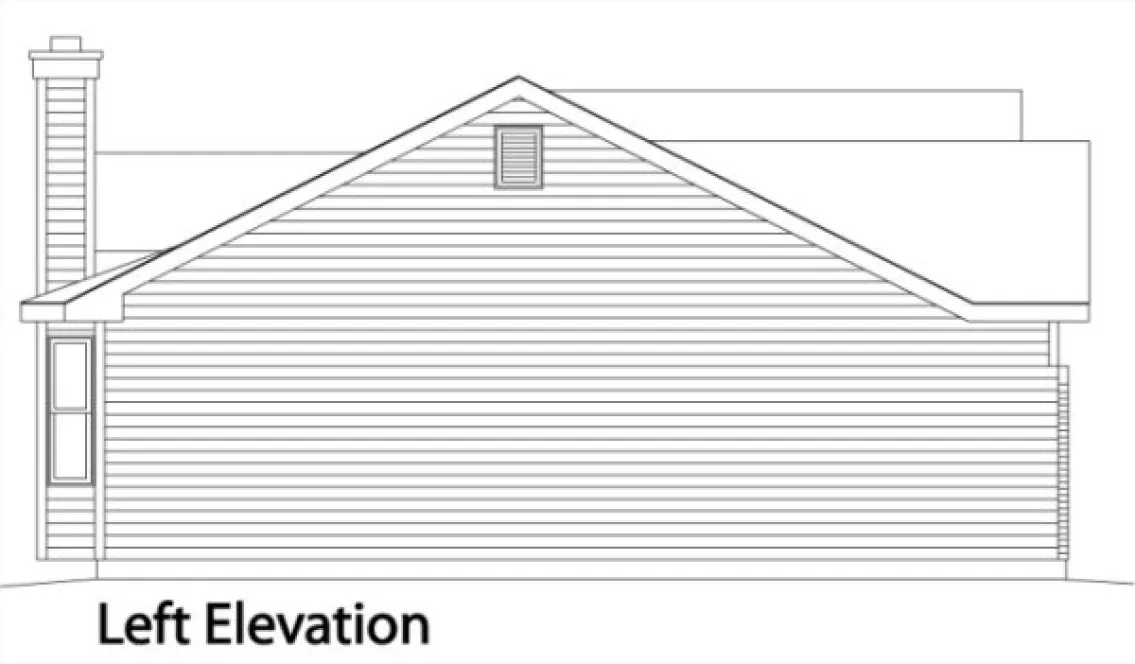 Left Elevation for House Plan #412342