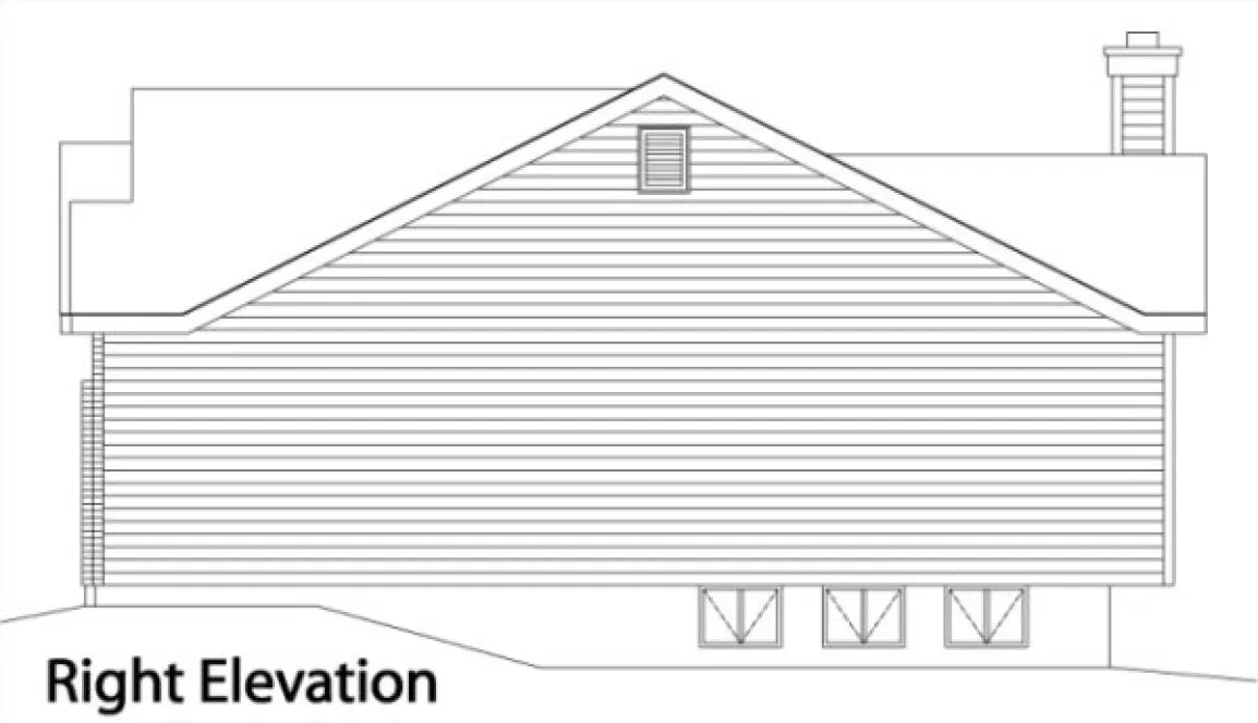 Right Elevation for House Plan #412342