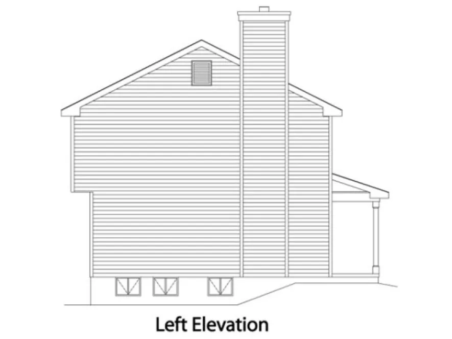 Left Elevation for House Plan #413342